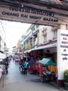 Atmosphere environment around souvenir walking street, the CHIANG RAI NIGHT BAZAAR