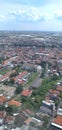 The atmosphere of housing, warehouses and offices in the metropolitan city in the photo from the 39th floor apartment.