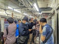 The atmosphere of Indonesian train passengersKreta KRL