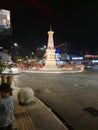 The atmosphere of the Jogyakarta area at night is beautiful