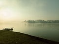 the atmosphere of the lake on a cool day