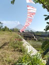 The atmosphere of Mount Merapi on August 17, 2021, to coincide with the 76th Indonesian Independence Day