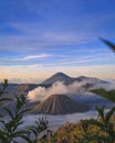 the atmosphere of the mountain scenery in Penanjakan Royalty Free Stock Photo