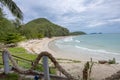 Atmosphere of Nang Ram Beach curve with the sea