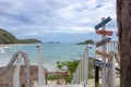 Atmosphere of Nang Ram Beach curve with the sea