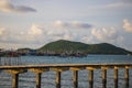 The atmosphere near the fishing pier on Samae Beach, Rayong.