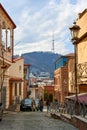 The atmosphere of the old city of Tbilisi. Historical architecture of Georgia