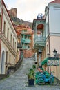 The atmosphere of the old city of Tbilisi. Historical architecture of Georgia