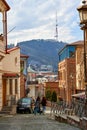 The atmosphere of the old city of Tbilisi. Historical architecture of Georgia