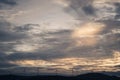 Atmosphere panorama Dramatic Sky Sunset Sunrise Dark orange rosy yellow blue pink cloud background Royalty Free Stock Photo