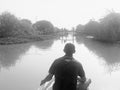 The atmosphere when the residents of Balongdowo village hold the Nyadran tradition, a pilgrimage to ancestral graves by boat.