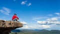 The atmosphere  sky  clouds over the mountains  and the Mekong River Royalty Free Stock Photo