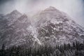 the atmosphere of the snow mountain Royalty Free Stock Photo