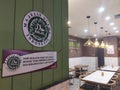 atmosphere at solaria restaurant with the halal logo