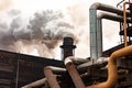 Atmospheric Air Pollution From Industrial Smoke. metallurgical plant. Royalty Free Stock Photo