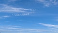 Atmospheric art. White cirrus cloud in blue sky. Australia.
