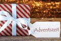 Atmospheric Christmas Gift With Label, Adventszeit Means Advent Season