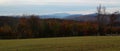 Atmospheric evening autumn scenery: View to distinctive Schneeberg in Lower Austria