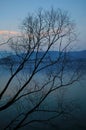 Atmospheric evening on a lake