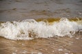 Atmospheric landscapes Dramatic Baltic Sea, waves and water splashes. Environment with volatile weather, climate change Royalty Free Stock Photo