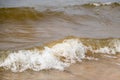 Atmospheric landscapes Dramatic Baltic Sea, waves and water splashes. Environment with volatile weather, climate change Royalty Free Stock Photo