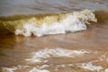 Atmospheric landscapes Dramatic Baltic Sea, waves and water splashes. Environment with volatile weather, climate change Royalty Free Stock Photo