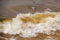 Atmospheric landscapes Dramatic Baltic Sea, waves and water splashes. Environment with volatile weather, climate change Royalty Free Stock Photo