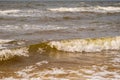 Atmospheric landscapes Dramatic Baltic Sea, waves and water splashes. Environment with volatile weather, climate change Royalty Free Stock Photo
