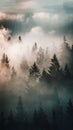 Atmospheric mist or fog, creating a moody and intriguing visual effect