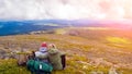 Atmospheric moment for lovers in the mountains Royalty Free Stock Photo