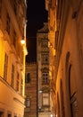 Vienna, Austria. Old narrow city lane by night Royalty Free Stock Photo