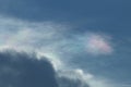 Atmospheric phenomenon called iridiscent clouds