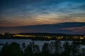 Atmospheric phenomenon of noctilucent clouds night shining clouds NLC Royalty Free Stock Photo