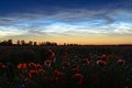 Atmospheric phenomenon of noctilucent clouds night shining clouds NLC Royalty Free Stock Photo