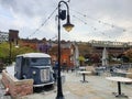 Atmospheric scene of a classic Citroen H Van in Castlefield area of Manchester