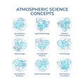 Atmospheric sciences soft blue concept icons Royalty Free Stock Photo