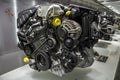 Atmospheric six-cylinder piston engine BMW N52 on exhibition at BMW museum in Munich