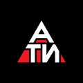 ATN triangle letter logo design with triangle shape. ATN triangle logo design monogram. ATN triangle vector logo template with red Royalty Free Stock Photo