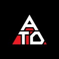 ATO triangle letter logo design with triangle shape. ATO triangle logo design monogram. ATO triangle vector logo template with red Royalty Free Stock Photo