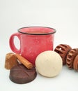 Atole Champurrado is a typical Mexican made with corn dough, dark chocolate and cinnamon, piloncillo.