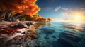 Atoll Autumn Splendor: Hotorealistic Shot With Canon Eos-1d X Mark Iii