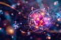 Atom abstrac background, Molecular science background image and atomic model Royalty Free Stock Photo