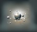 Atom abstract grey background