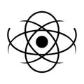 Atom atomic icon in black color. Laser cutting vector template