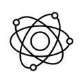 Atomic structure, outline icon of physics, chemistry, and STEM learning Royalty Free Stock Photo