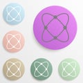 Atom badge color set. Simple glyph, flat vector of web icons for ui and ux, website or mobile application Royalty Free Stock Photo