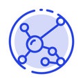 Atom, Biochemistry, Biology, Dna, Genetic Blue Dotted Line Line Icon