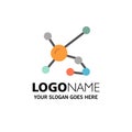 Atom, Biochemistry, Biology, Dna, Genetic Business Logo Template. Flat Color