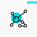 Atom, Biochemistry, Biology, Dna, Genetic turquoise highlight circle point Vector icon