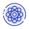 Atom, Biochemistry, Chemistry, Laboratory Blue Dotted Line Line Icon